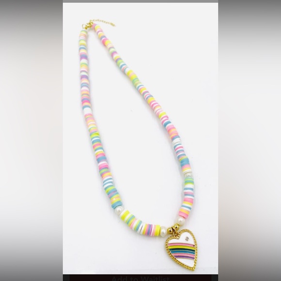 Rainbow 🌈 Heart 💜 Candy Necklace *NEW* - Picture 1 of 5